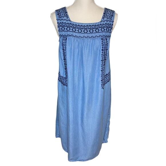 beachlunchlounge Lyocel Lightweight Denim Dress Size Medium - Picture 4 of 6